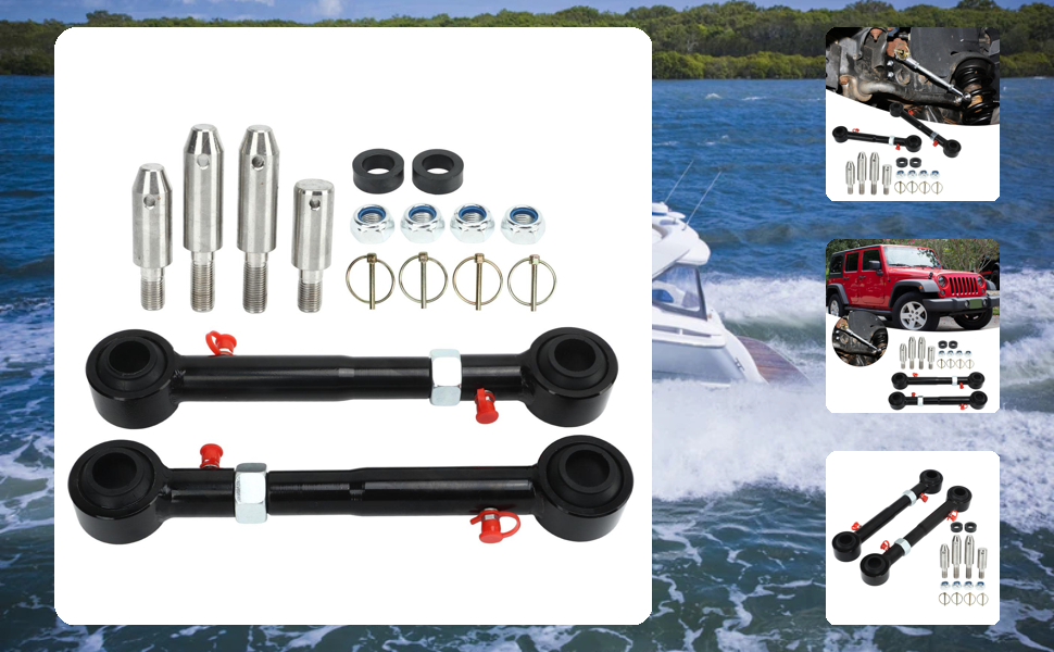 jeep wrangler jk スタビリンク スタビライザーリンク 調整式 Amazon