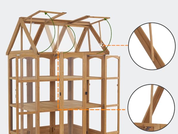 greenブラウンM Amazon.com: MCombo Wooden Greenhouse, Walk-in Outdoor