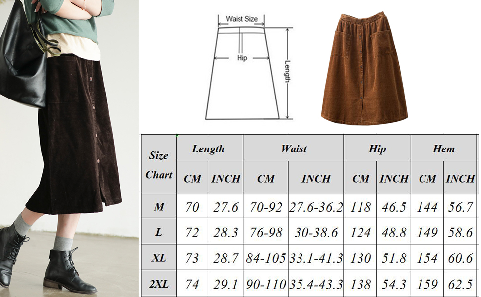 Women's corduroy skirt 60 Clearance