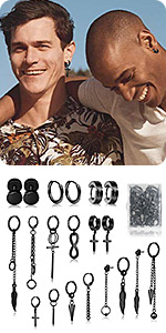 Hoop Dangle Earrings Black