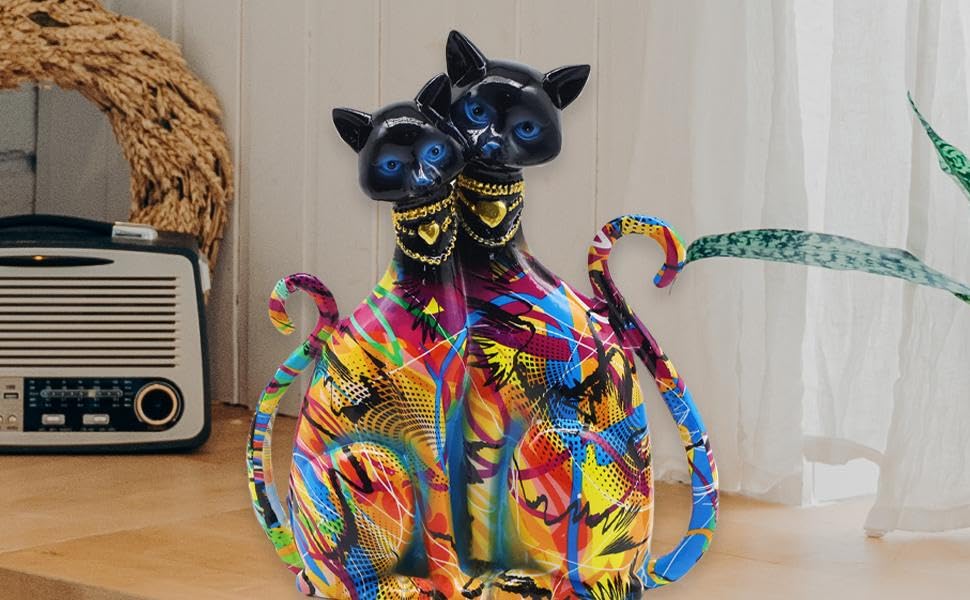 BRITTO カラフルな猫の置物 BRITTO カラフルな猫の置物 楽天市場】カラフルな猫の置物 カラフルな