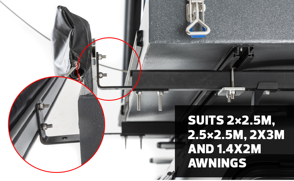 Adventure Kings Awning Mounting Brackets (Pair) Heavy Duty powdercoated