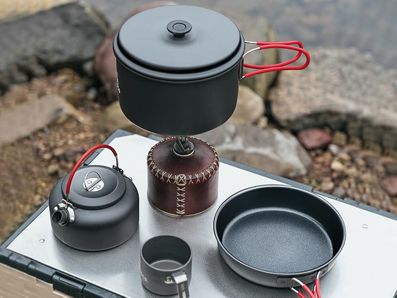 Amazon.com : Alocs Camping Cookware Set Gear, Compact