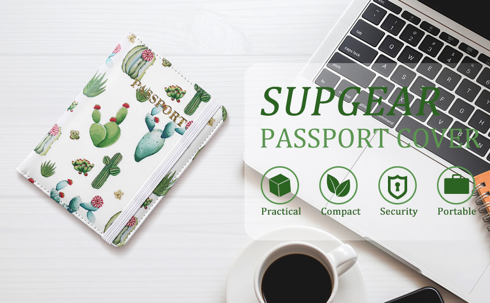 SUPGEAR Passport Holder Protector, RFID Blocking PU Leather Passport