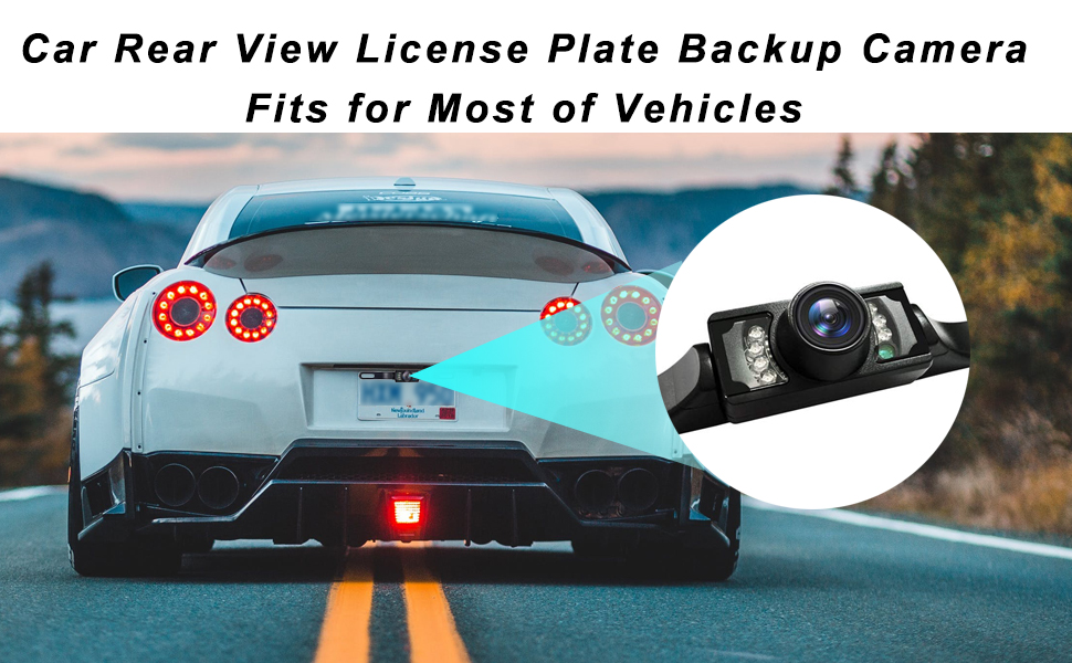 Vehicle License Plate Backup Camera Car Rear View Reverse
