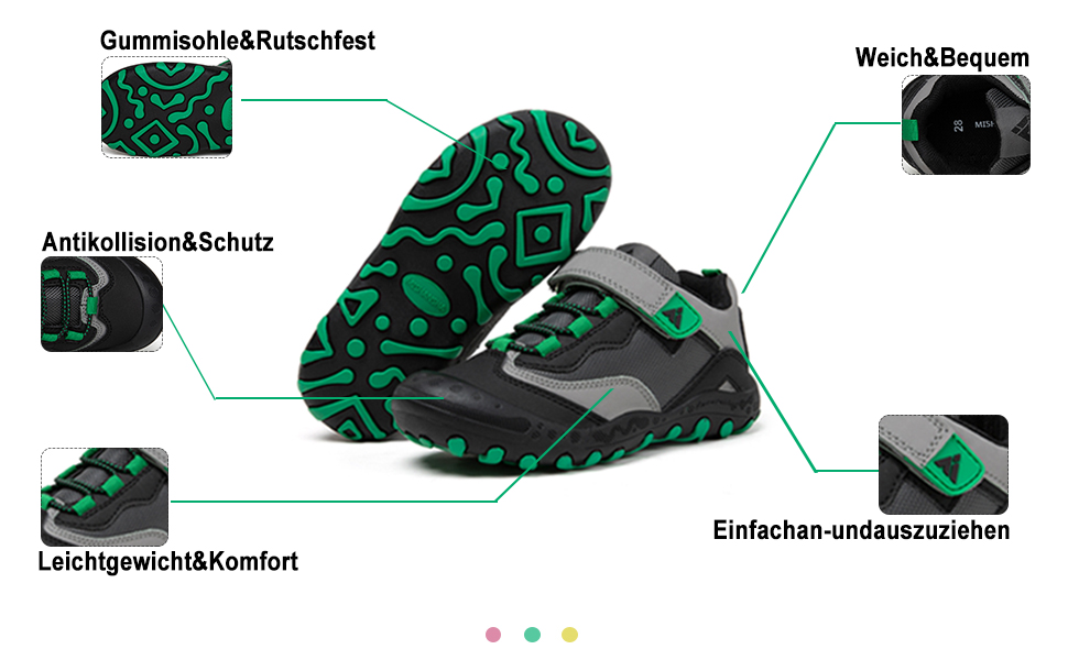 Mishansha Kinder Wanderschuhe Atmungsaktiv Trekkingschuhe Jungen Mädchen Freizeitschuhe