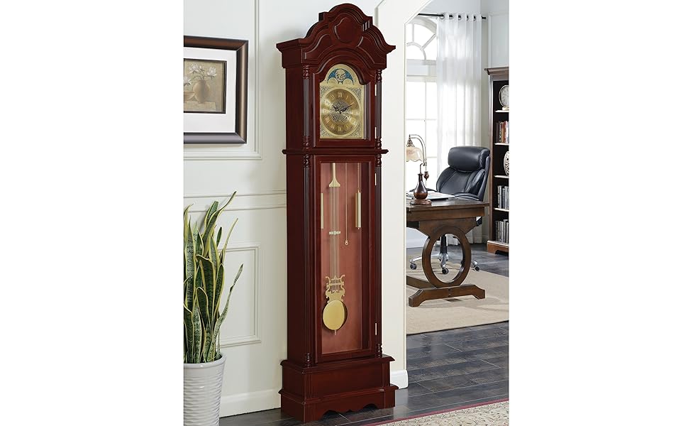 BOWERY HILL Grandfather Clock with Adjustable Volume