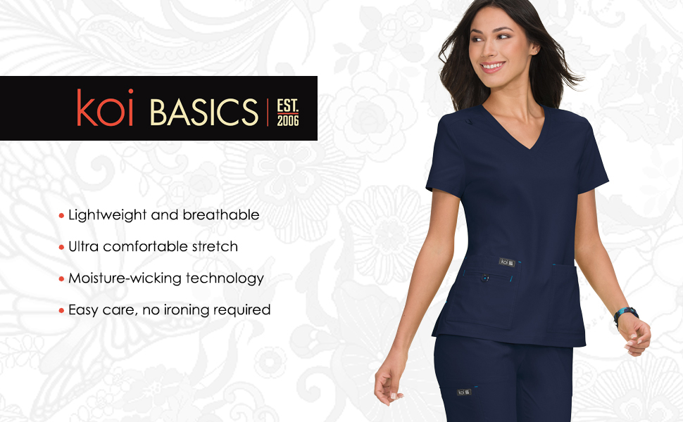 KOI Basics Modern Classic Fit Ultra Comfort Scrub Top