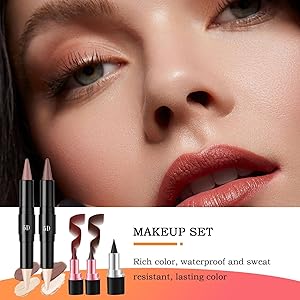 Ooggezichtsmake -upstick, make -upcombo set voor vrouwen