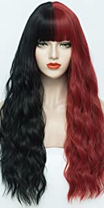 Black red wig