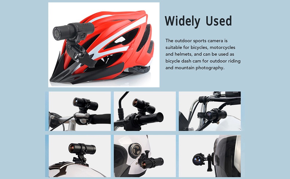 1080P WiFi Dash Cam with 120° Wide Angle, Helmet Camera