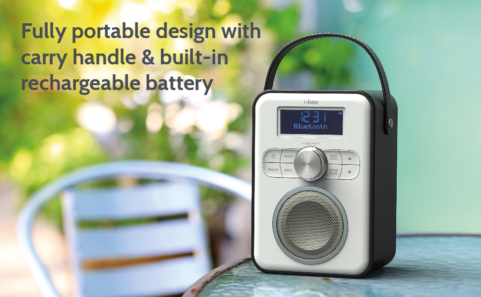 DAB/DAB+/FM Radio with Bluetooth, Mains and Battery Powered Portable