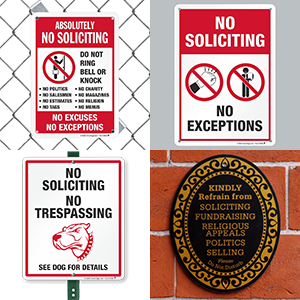 No Soliciting Signs, Heavy-duty Aluminum Sign, Trespassing, Business, School, Home