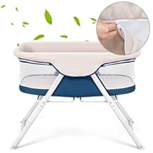 COSTWAY Lettino Da Viaggio, Pieghevole Culla Neonato Con Borsa, Funzione A Dondolo, Materasso Inclusa, 0-15 Kg, 91 X 56 X 70 Cm (Grigio) 11 1