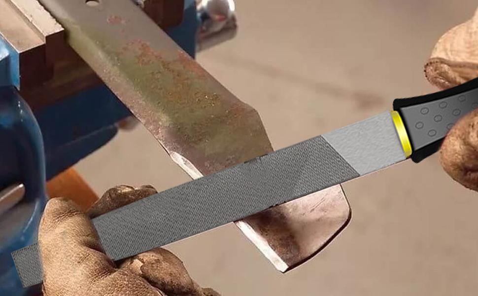 Hardened Steel File,Ergonomic Flat File Safe Files & Rasps Hand File