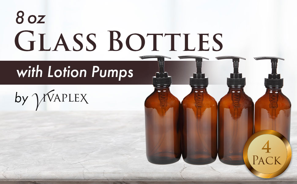 8 oz Glass lotion pump bottles
