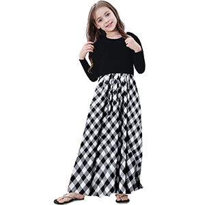 buffalo check maxi dress