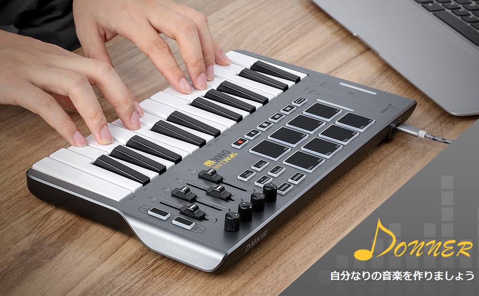 Amazon Donner Midiキーボード 25鍵 Midiコントローラー Usb ベロシティ対応 省すベース 6つのトランスポートボタン 8つのバックライト付パッド 4個のロータリー エンコーダーノブ 4コントロールスライダー Iphone Mac Pc対応 日本語取扱説明書 1年間品質保証 Dmk 25 Amazon Donner Midiキーボード 25鍵 Midiコントローラー Usb ベロシティ対応 省すベース 6つのトランスポートボタン 8つのバックライト付パッド 4個のロータリー エンコーダーノブ 4コントロールスライダー Iphone Mac Pc対応 日本語取扱説明書 1年間品質保証 Dmk 25