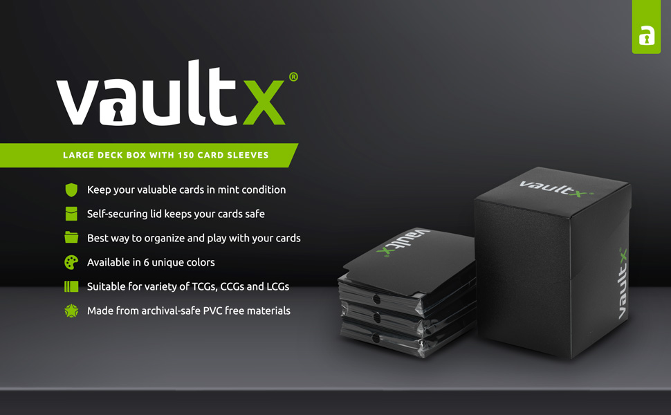 Vault X Large Deck Box with 150 Card Sleeves