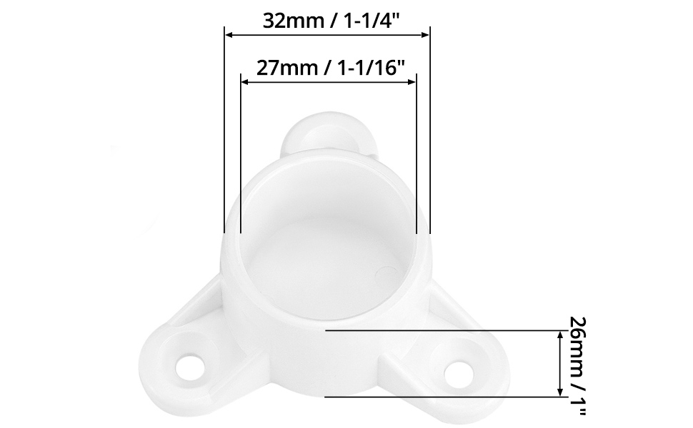 QWORK 3/4" PVC Furniture Grade Table Cap, 20 Pcs Table Screw Caps PVC