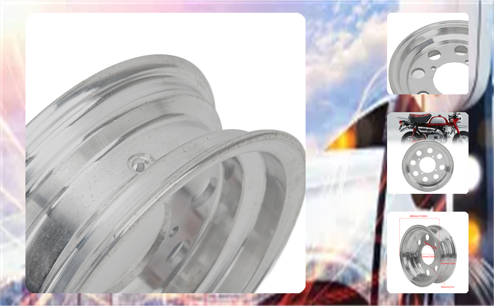 Monkey Z50 10in Wheels Motorcycle Front Wheel Rim Aluminum