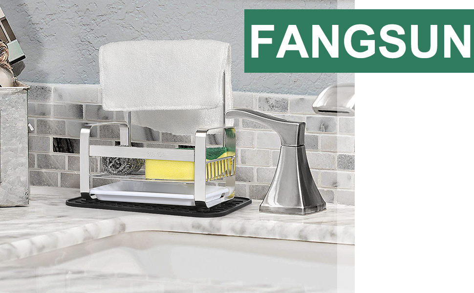 FANGSUN Sponge Holder, 18/8 Stainless Steel Kitchen Sink