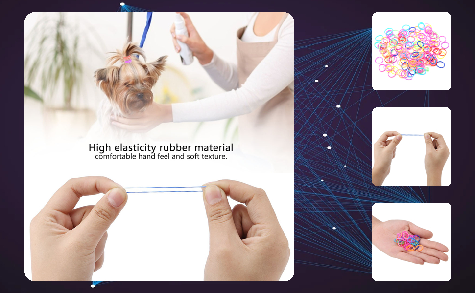 Pet Dog Cat Rubber Bands High Elasticity Mix Colors Varies Patterns Pet Hair Bands Dog Hair Accessories Pet Grooming Products 12 1