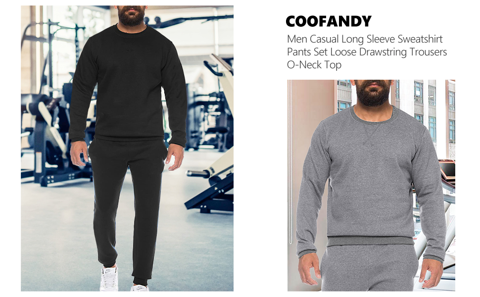 COOFANDY Men Pullover Sweatsuit Sets Big And Tall Sweatsuits Athletic