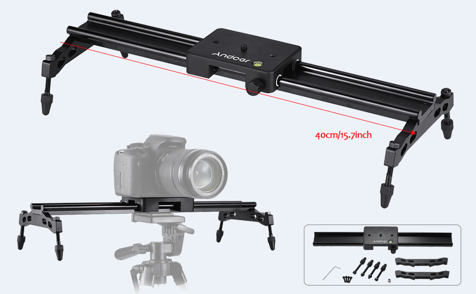 Andoer 40cm Camera Slider Track Stabilizer Rail compatible with Nikon