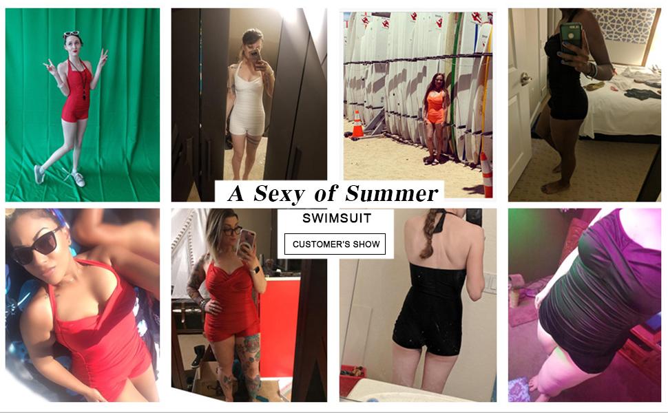 Sovoyontee Women's One Piece Tummy Control Swimwear Boyleg Ruched Swimsuit at Amazon Women’s