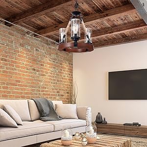 dining room chandelier, adjustable height, hemp rope decor
