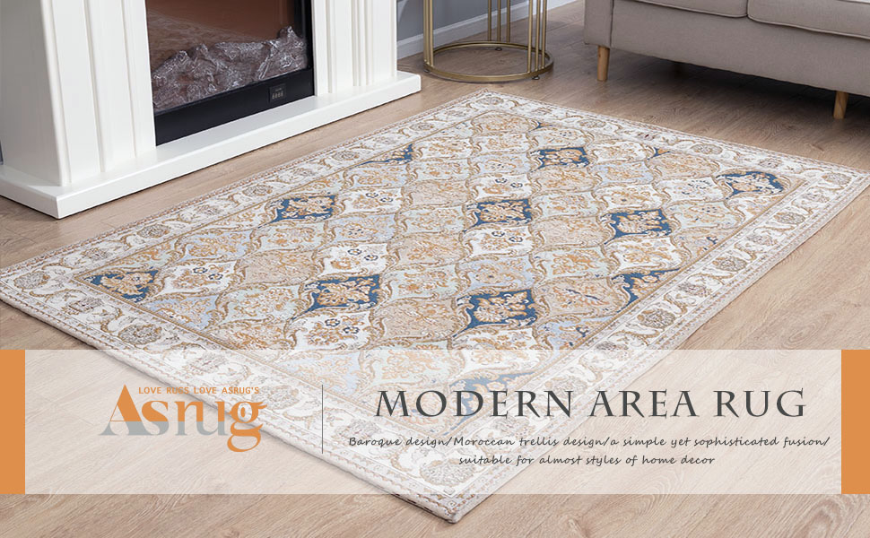 Asrug Moroccan Trellis Non-Slip Area Rug for Living Room Modern Design Carpet Mat for Entry, Patio, High Traffic Areas… Moroccan Trellis Non-Slip Area Rug Living Room Modern Design Carpet Mat for Entry, Patio