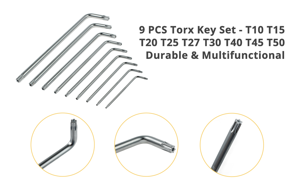 Hex Key Set, AMTOVL 9CS Metric Star Key Set Hex Key Allen Wrench Set