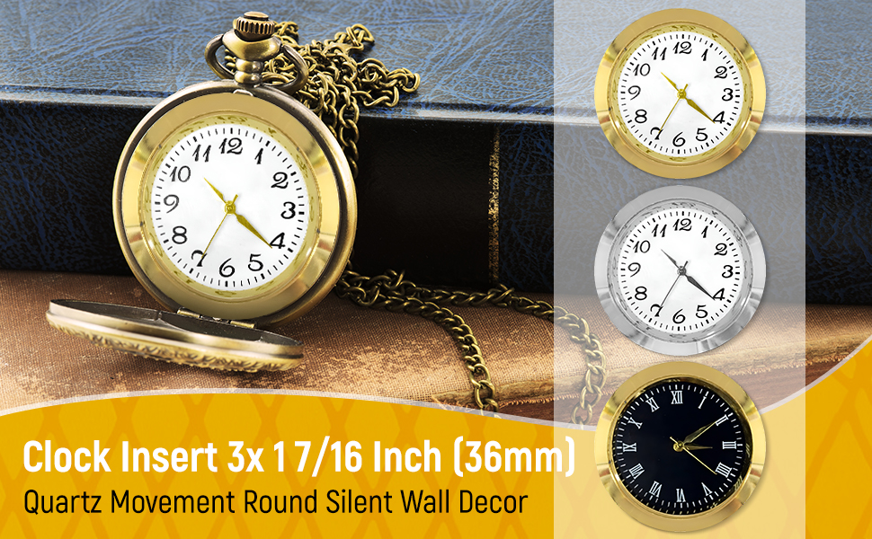 MagiDeal Pack of 3 17/16 Inch Clock Insert Fit Diameter 13/8 Inch (35