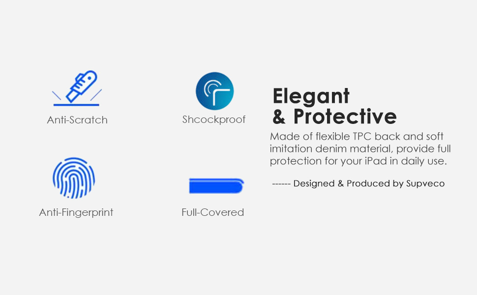 Supveco for iPad Air 4 Case with Pencil Holder [Shockproof