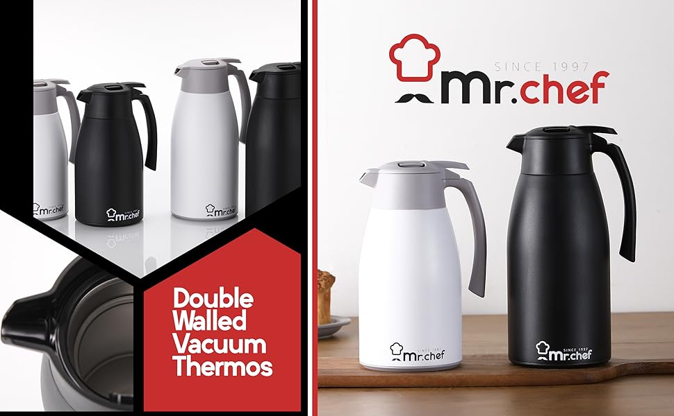 SINCE 1997 MR.CHEF 51Oz Thermal Coffee Carafe, Insulated