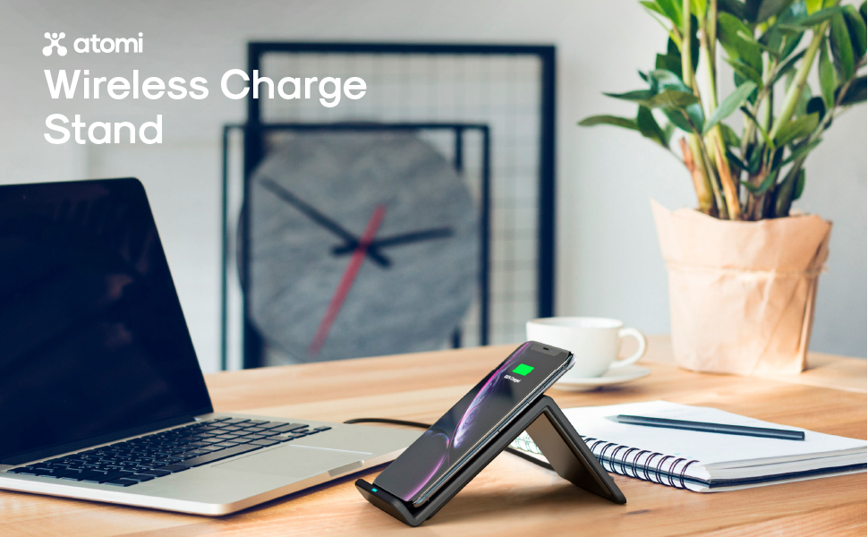 Atomi Qi Wireless Charge Stand 10W Qi Fast Charge Stand