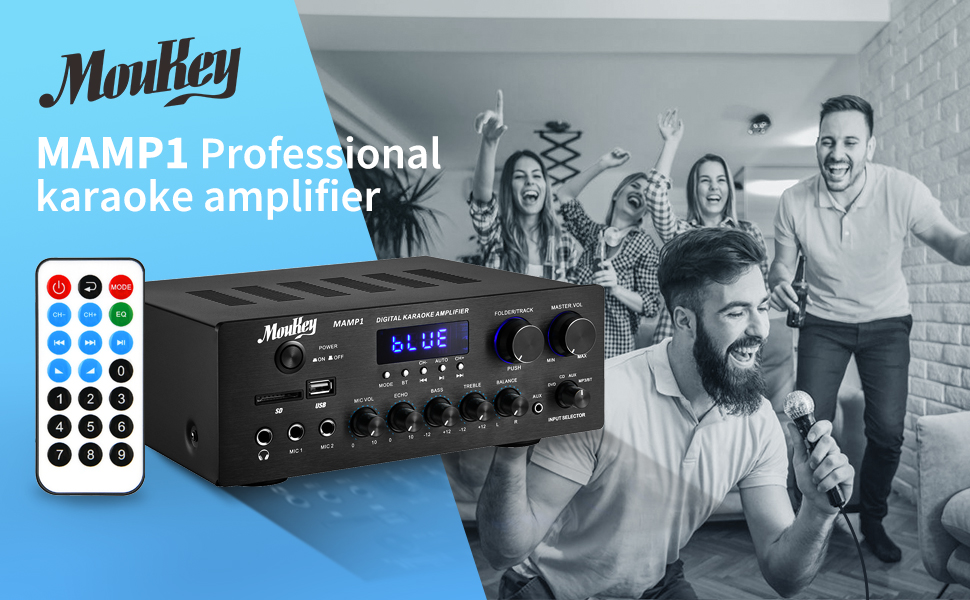 Moukey MAMP1 Bluetooth Power Amplifier System 220W Dual Channel