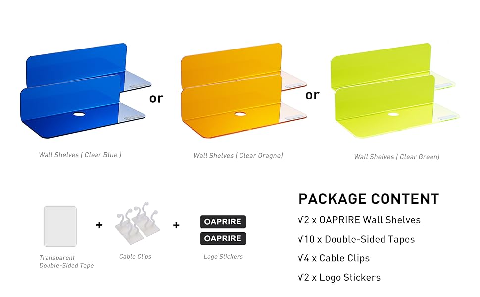 OAPRIRE Small Floating Wall Shelves Set of 2 Personalize