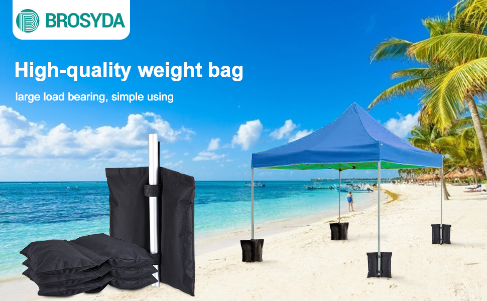 BROSYDA Gazebo Weights, Set of 4, Sandbags for Filling, Industrial