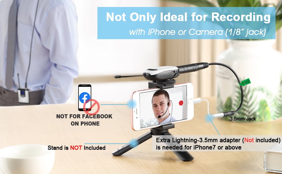 Wireless Headset Lavalier Microphone System Alvoxcon Dual Wireless