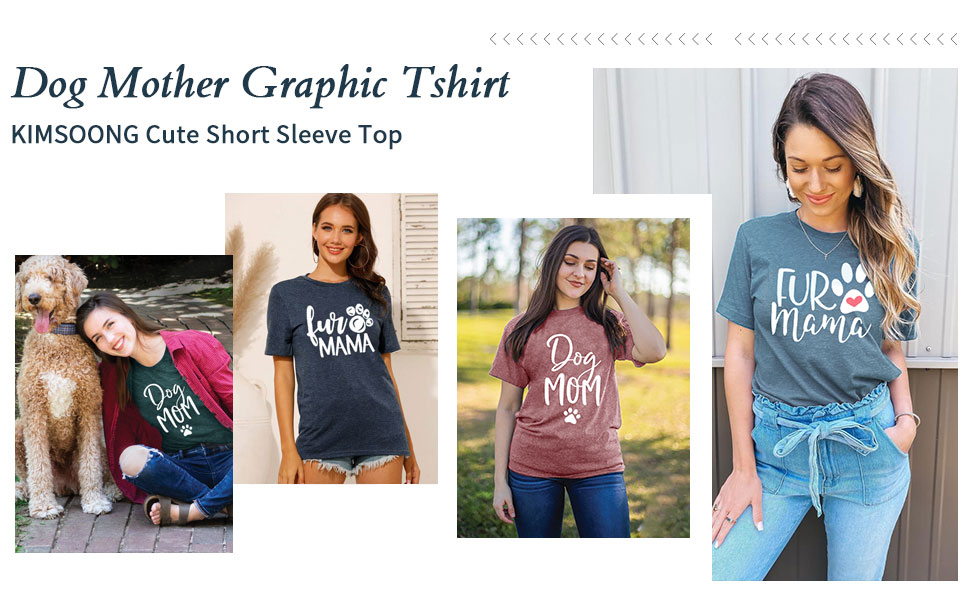 Fur Mama T Shirts Women Dog Mom Tshirt