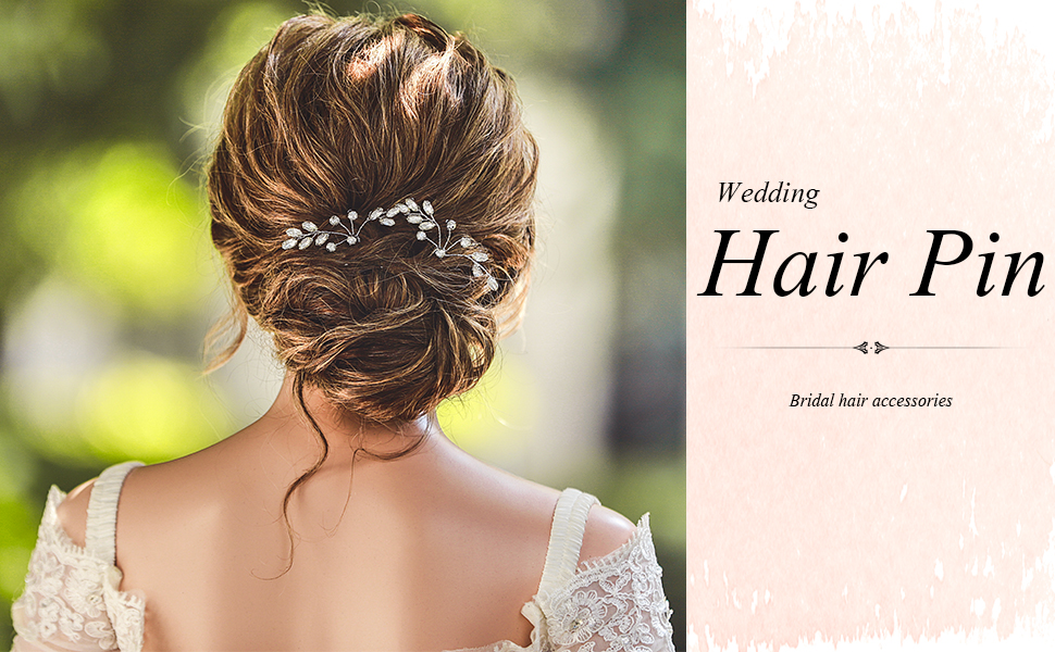 Unicra Bride Wedding Crystal Hair Pins Bridal Rhinestone Hair Pieces Wedding Sliver Hair Accessories