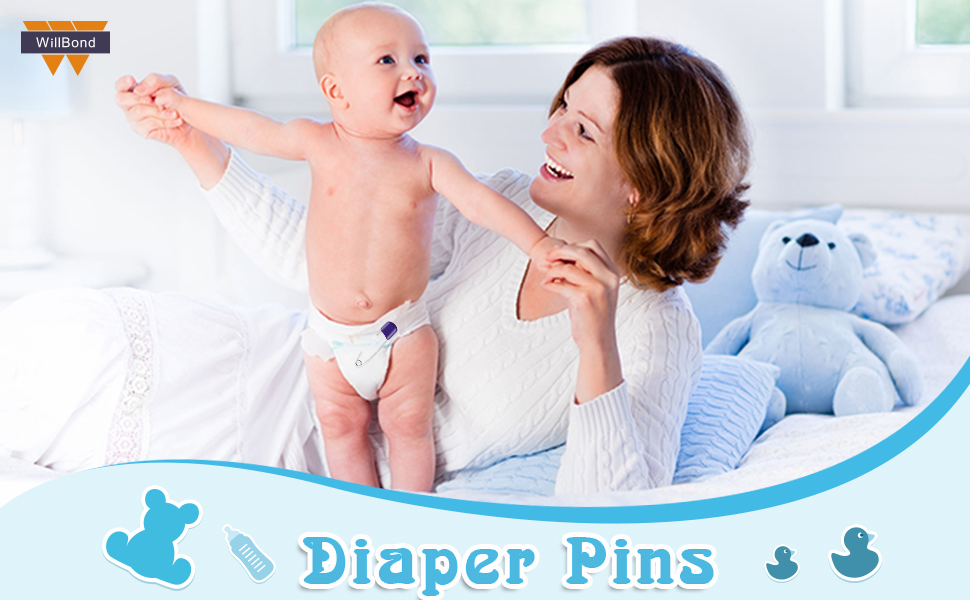 50 Pieces Diaper Pins Baby Safety Pins 2.2 Inch Plastic