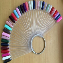 False Nail Sticks Polish Board Nail Polish Practice Display Art Tips with Metal Split Ring