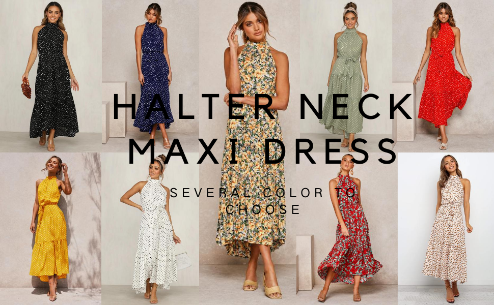 halter maxi dress casual