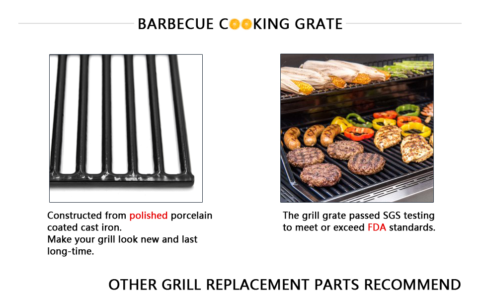 Hongso Porcelain Coated Cast Iron Cooking Grid Grates