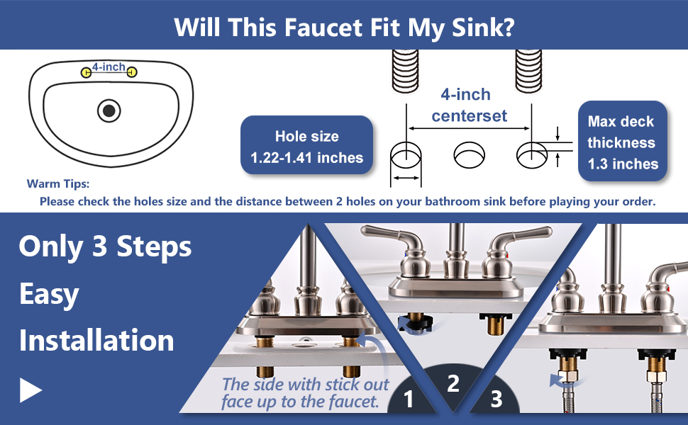 Amazon Com Bathroom Sink Faucet Brushed Nickel Centerset Dayone 4 In Stainless Steel Vanity Faucets With Pop Up Drain And Supply Lines Day141bn Everything Else