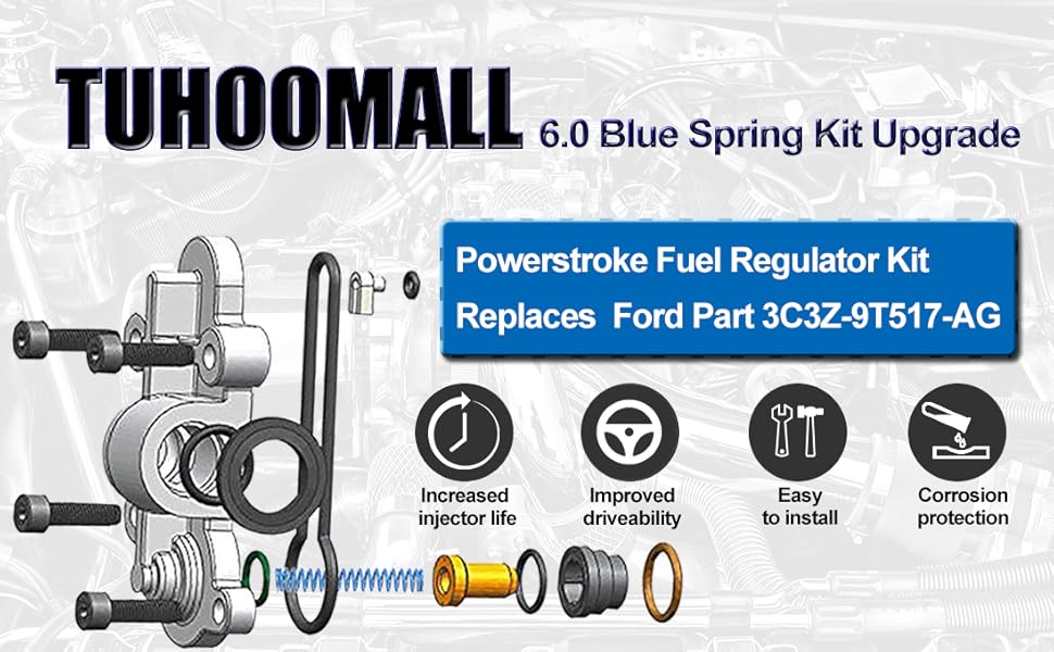 6.0 Blue Spring Kit Upgrade Fuel Regulator Kit Fits