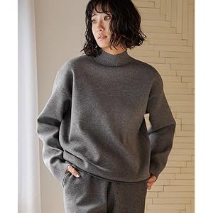【極美品】ユアーズ コットンウールブレンドハイネックオーバーサイズニット 黒 Ｓ コットンウールブレンドハイネックオーバーサイズニット（ニット